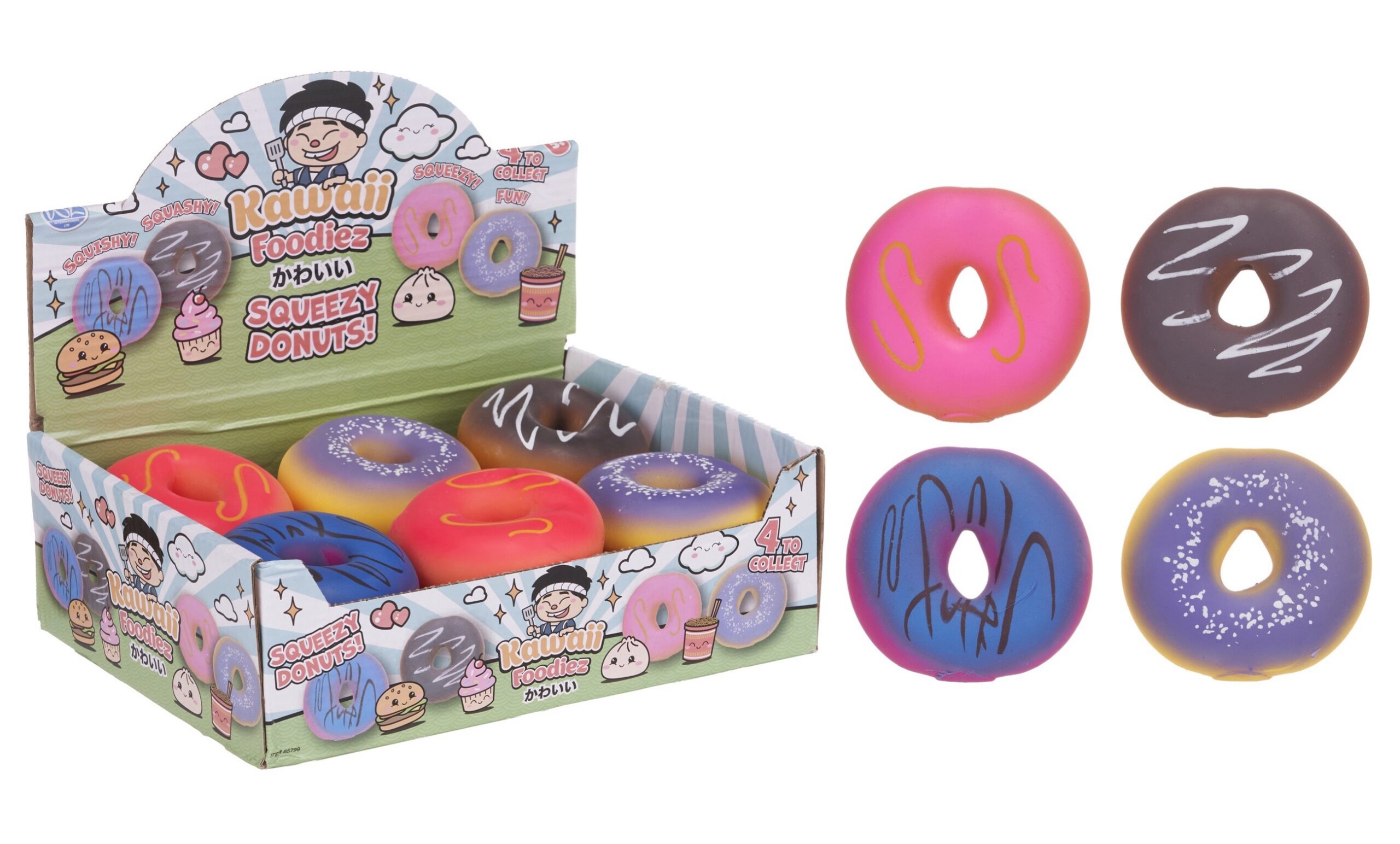 KAWAII Ciambelle Donuts Squishy 8cm In espo da 12pz 4ass…x168